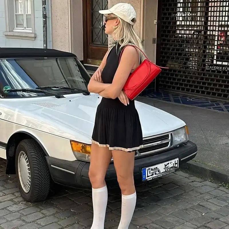 Da Donna Abito Mini in Maglia Senza Maniche Eleganza Contemporanea