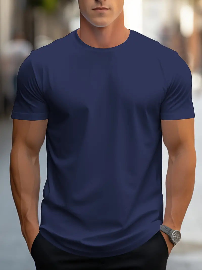 Da Uomo T-Shirt Slim Fit Girocollo Essenziale Relax Moderna