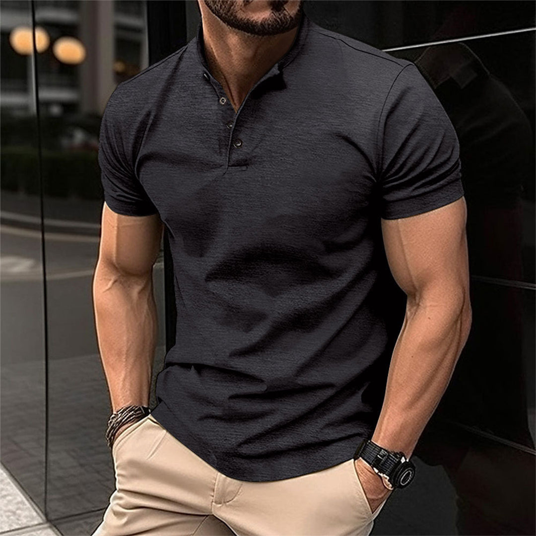 Da Uomo Polo Slim Bottoni Casual Moderna