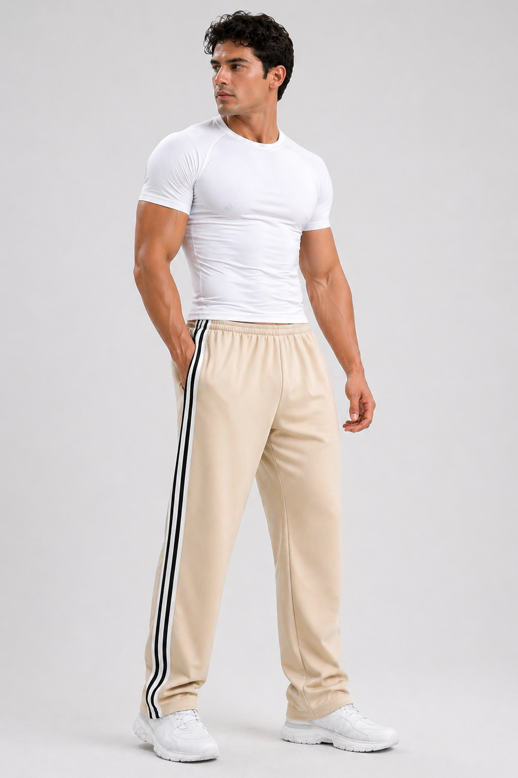 Da Uomo Pantaloni Sportivi Gamba Dritta Coulisse Tecnici Active