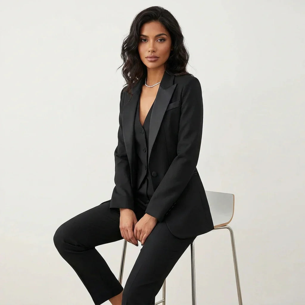 Da Donna Completo Sartoriale Blazer Gilet Pantaloni Eleganza Moderna