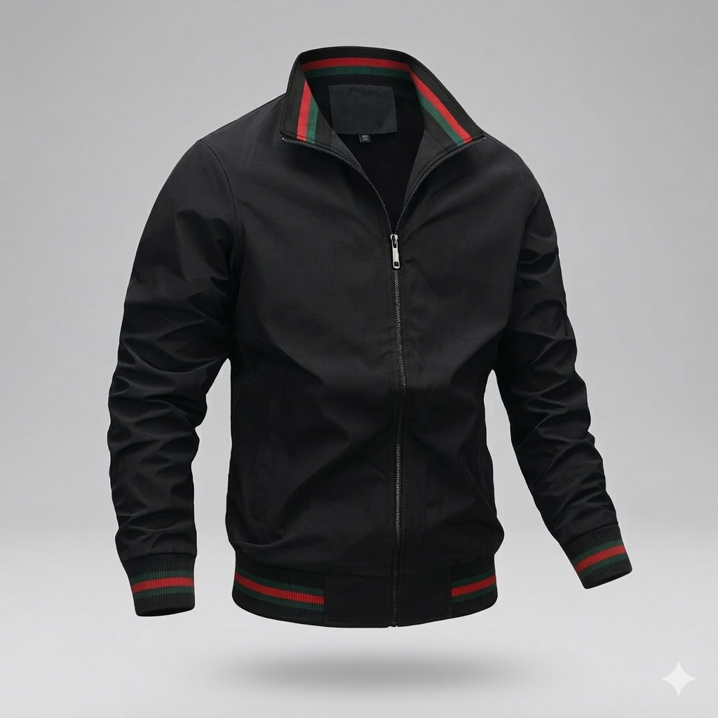 Da Uomo Giacca Leggera Zip Front Collo Strutturato Moderna
