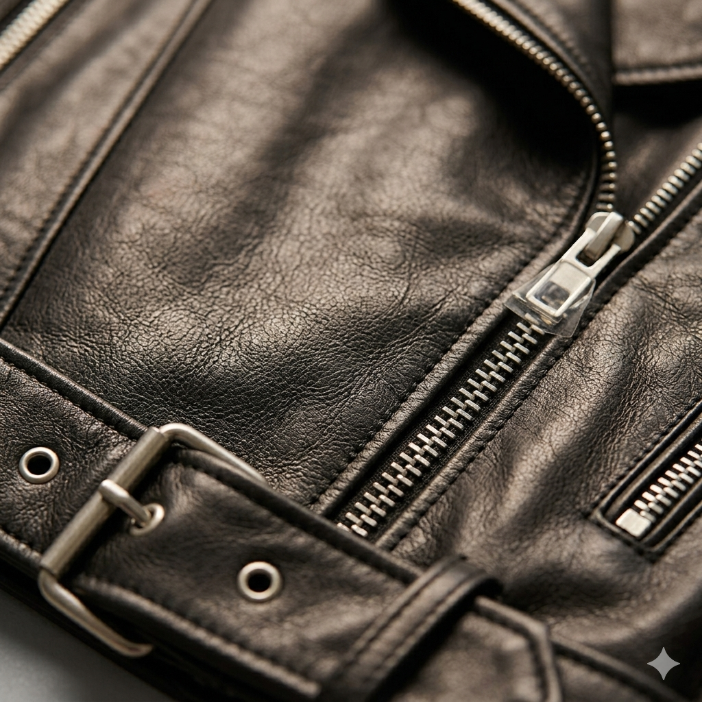 Da Donna Giacca Biker in Ecopelle con Cintura
