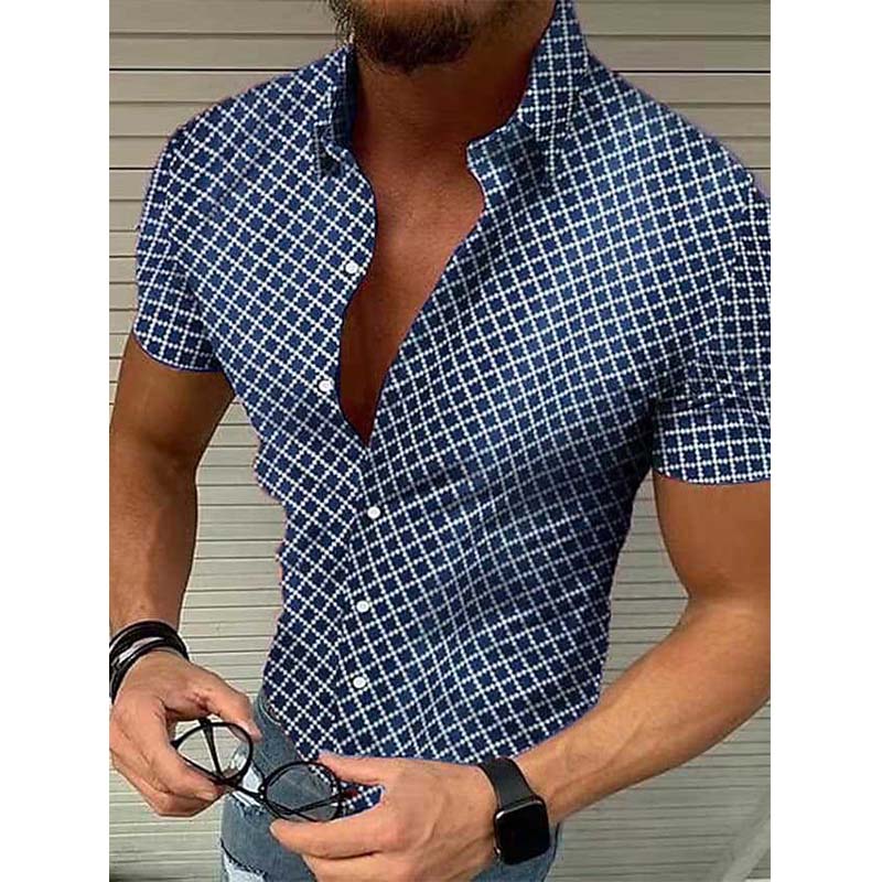 Da Uomo Camicia Motivo Stampato Slim Fit Relax Moderna