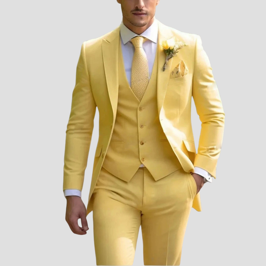 Da Uomo Abito Tre Pezzi Slim Fit Eleganza Sartoriale Formale