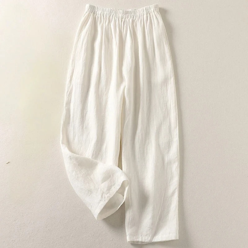 Da Donna Pantaloni Palazzo Relax a Gamba Larga con Vita Elasticizzata