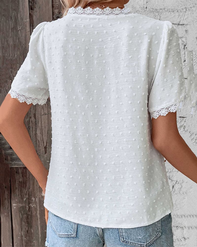 Da Donna Blusa Texture Ricamata Relax Fit Eleganza Daily