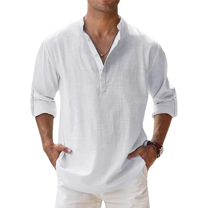 Da Uomo Camicia Linen Blend Relaxed Summer Essential