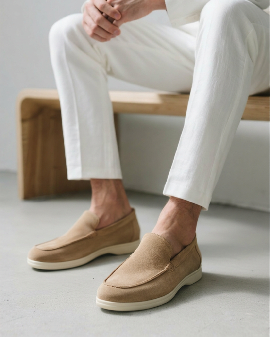 Da Uomo Mocassini Slip-On in Camoscio con Design Casual Comfort