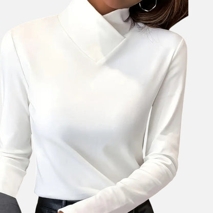 Da Donna Blusa Collo Incrociato Maniche Lunghe Elegante