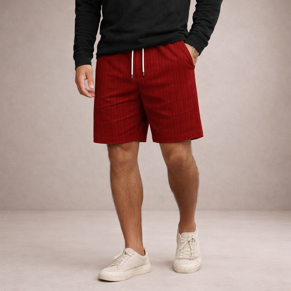 Da Uomo Bermuda Lino Coulisse Vestibilità Relax Moderna