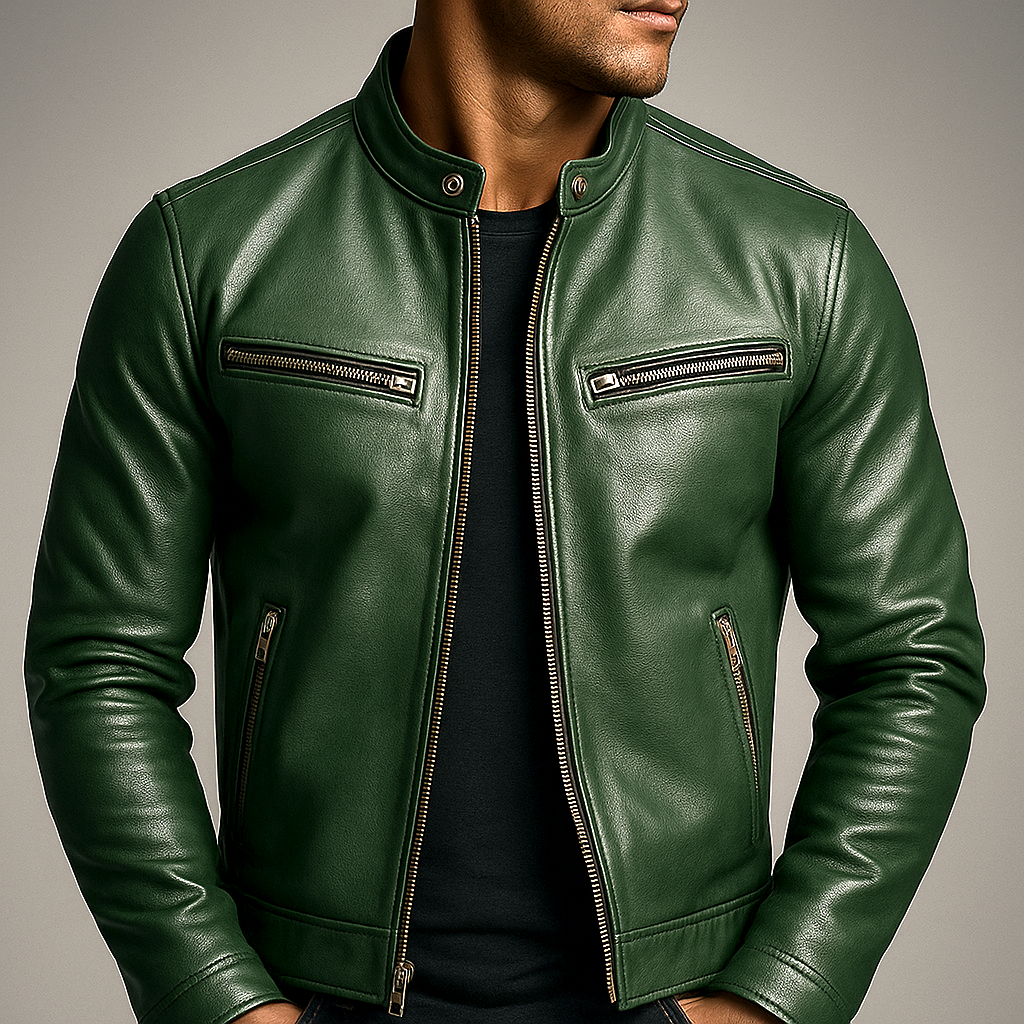 Da Uomo Giacca Vintage in Pelle Eleganza Maschile Senza Tempo