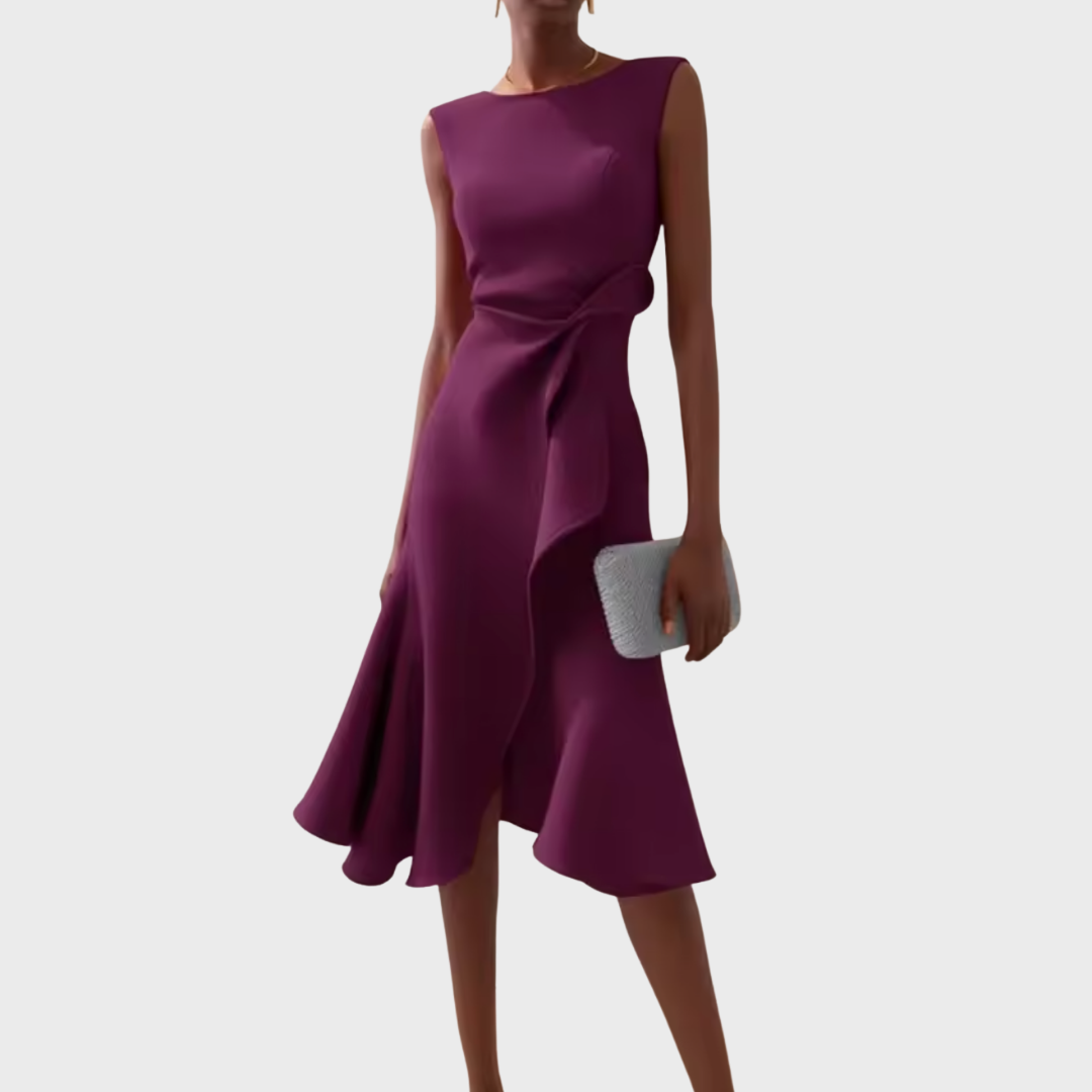 Da Donna Abito Midi Drappeggio Asimmetrico Eleganza Moderna