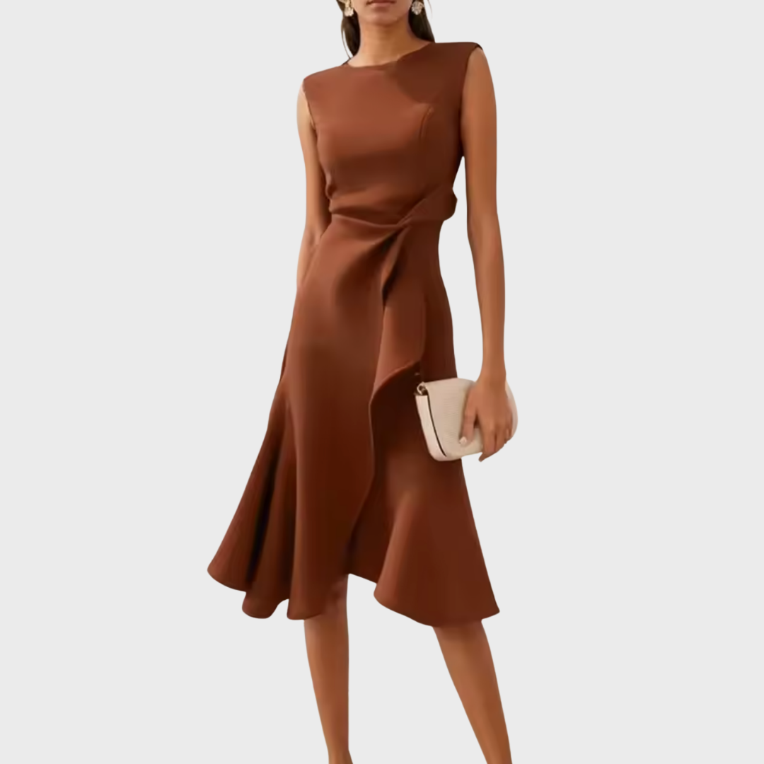 Da Donna Abito Midi Drappeggio Asimmetrico Eleganza Moderna
