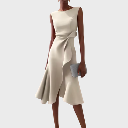 Da Donna Abito Midi Drappeggio Asimmetrico Eleganza Moderna
