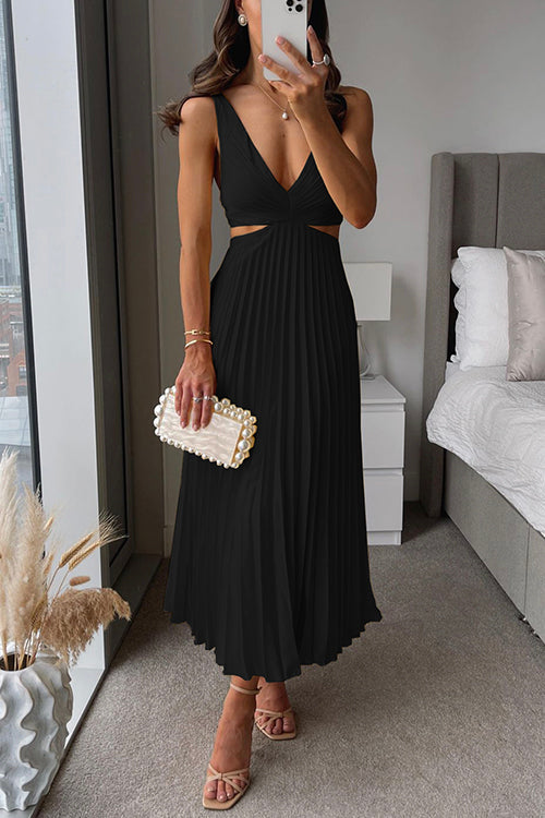 Da Donna Abito Midi Plissé Cut-Out Eleganza Serale