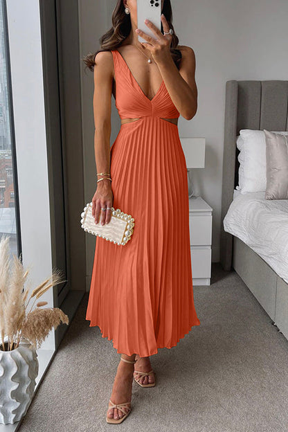 Da Donna Abito Midi Plissé Cut-Out Eleganza Serale