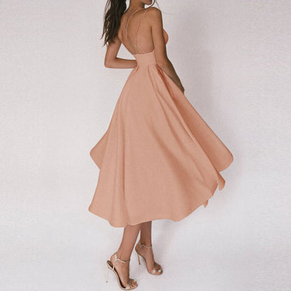 Da Donna Abito Midi Strutturato con Gonna Ampia Fluida