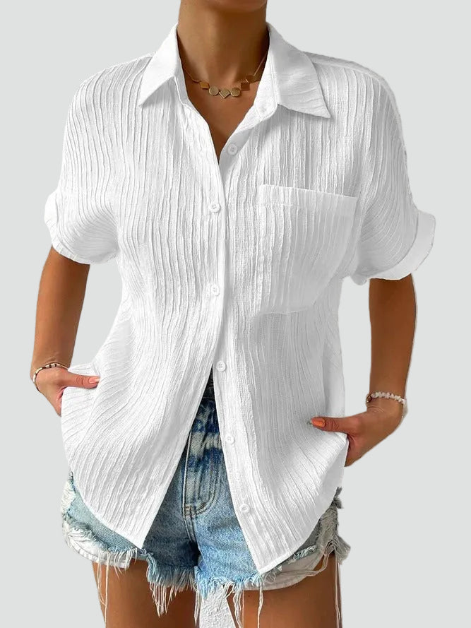 Da Donna Camicia Texture Relax Fit Maniche Corte Essential