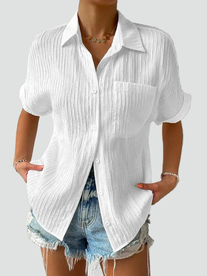 Da Donna Camicia Texture Relax Fit Maniche Corte Essential