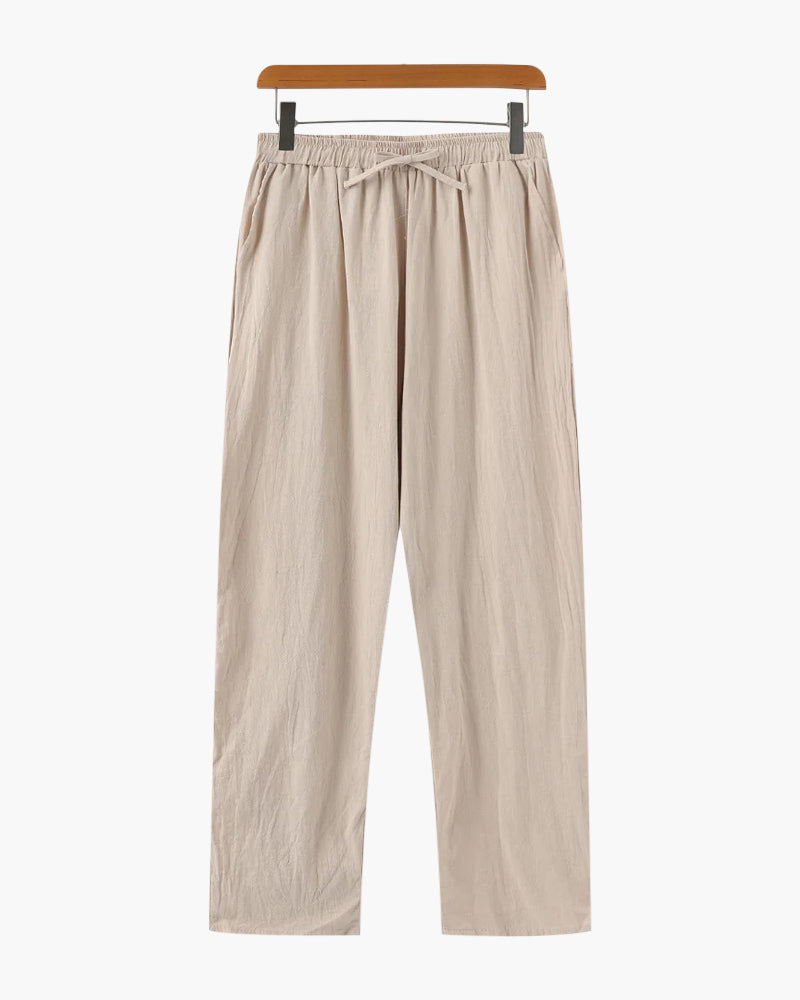 Da Uomo Pantaloni Relax con Coulisse e Gamba Dritta Morbida