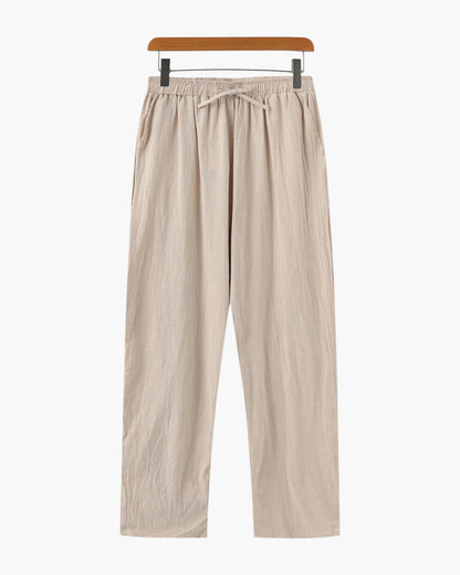 Da Uomo Pantaloni Relax con Coulisse e Gamba Dritta Morbida