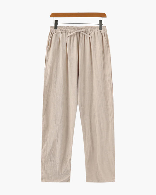 Da Uomo Pantaloni Relax con Coulisse e Gamba Dritta Morbida