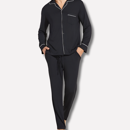 Da Uomo Pigiama Cotone Bottoni Relax Casual Moderno