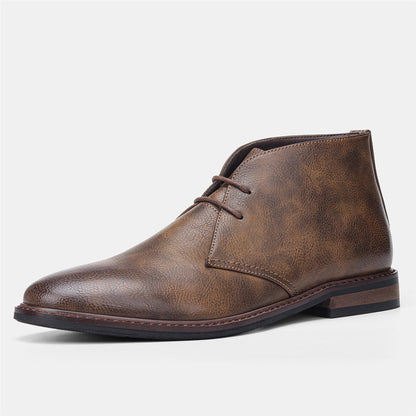 Da Uomo Stivaletti Chukka in Pelle Eleganza Smart Casual Stringati