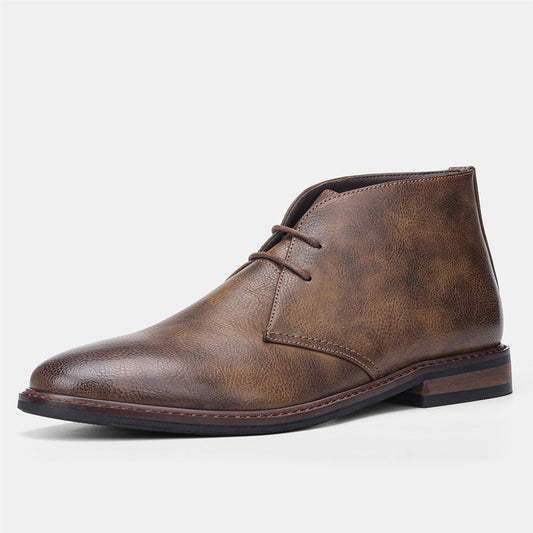 Da Uomo Stivaletti Chukka in Pelle Eleganza Smart Casual Stringati