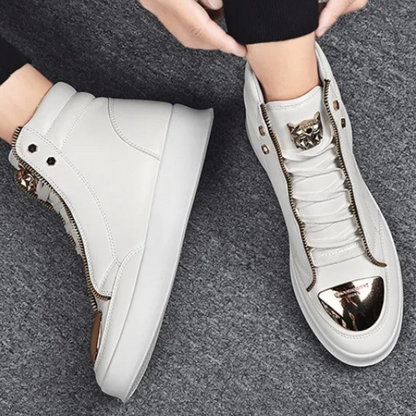 Da Uomo Sneakers High Top Zip Urban Street Moderna