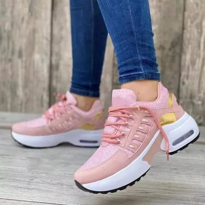 Da Donna Sneakers Stringate Suola Rialzata Casual Comode
