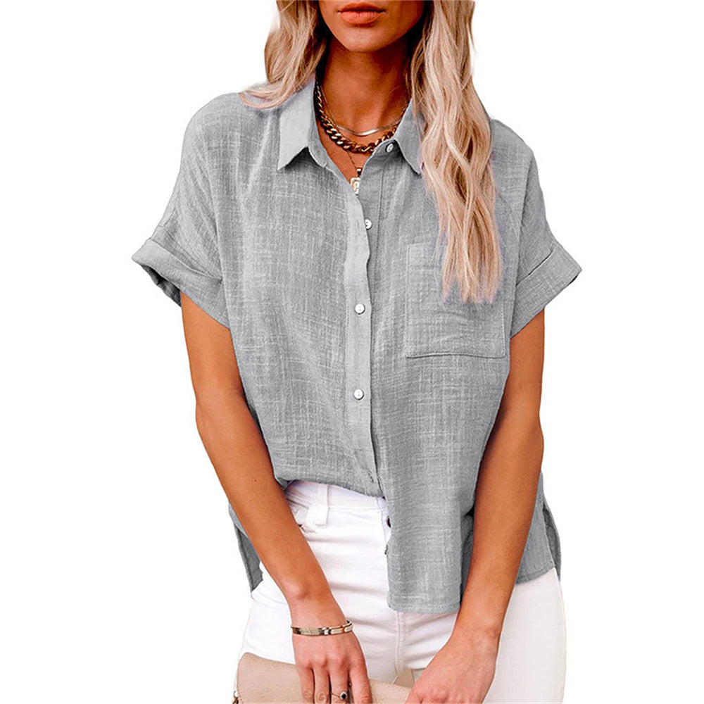 Da Donna Blusa Morbida con Chiusura Frontale Essenziale