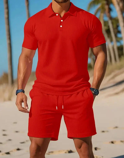 Da Uomo Completo Polo Maglia Bermuda Relax Casual Moderna