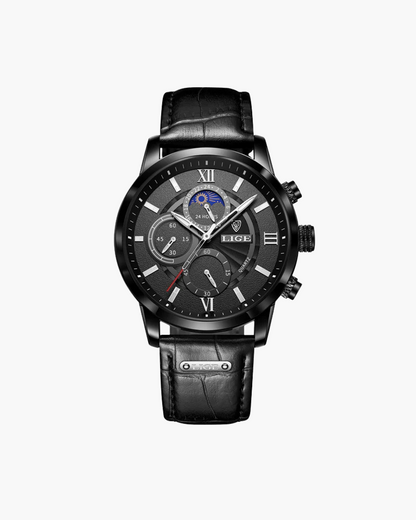 Da Uomo Orologio Multifunzione con Cinturino Classico e Quadrante Elegante