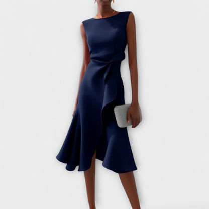 Da Donna Abito Midi Drappeggio Asimmetrico Eleganza Moderna