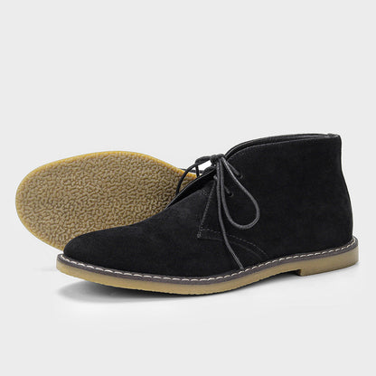 Da Uomo Stivaletti Chukka in Pelle Eleganza Smart Casual Stringati