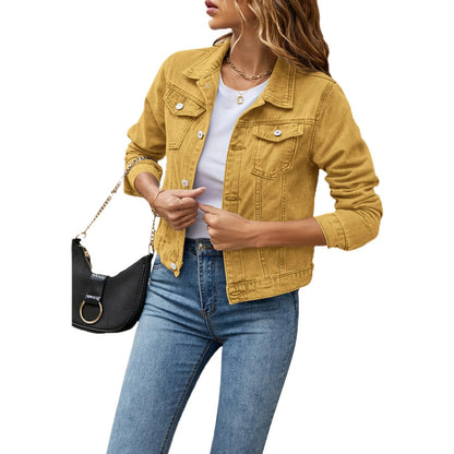 Da Donna Giacca Denim Strutturata con Tasche Utility