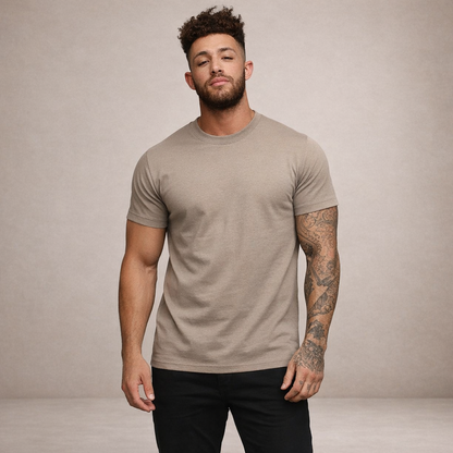 Da Uomo T-Shirt Slim Fit Girocollo Essenziale Relax Moderna