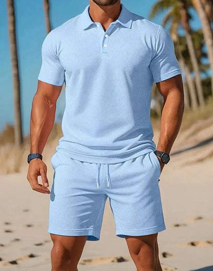 Da Uomo Completo Polo Maglia Bermuda Relax Casual Moderna