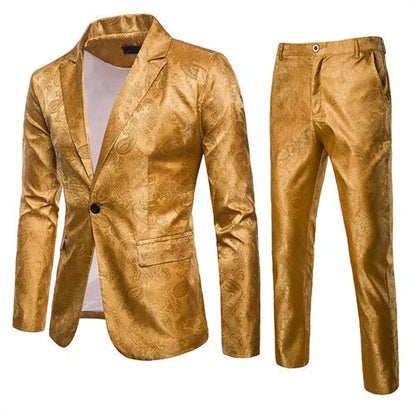 Da Uomo Completo Jacquard Slim Fit Eleganza Formale con Blazer e Pantaloni