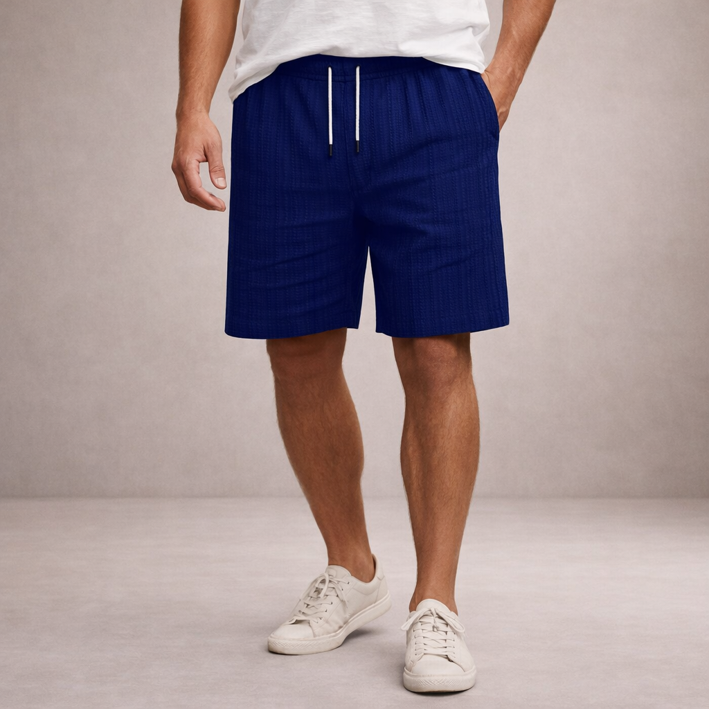 Da Uomo Bermuda Lino Coulisse Vestibilità Relax Moderna
