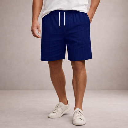 Da Uomo Bermuda Lino Coulisse Vestibilità Relax Moderna