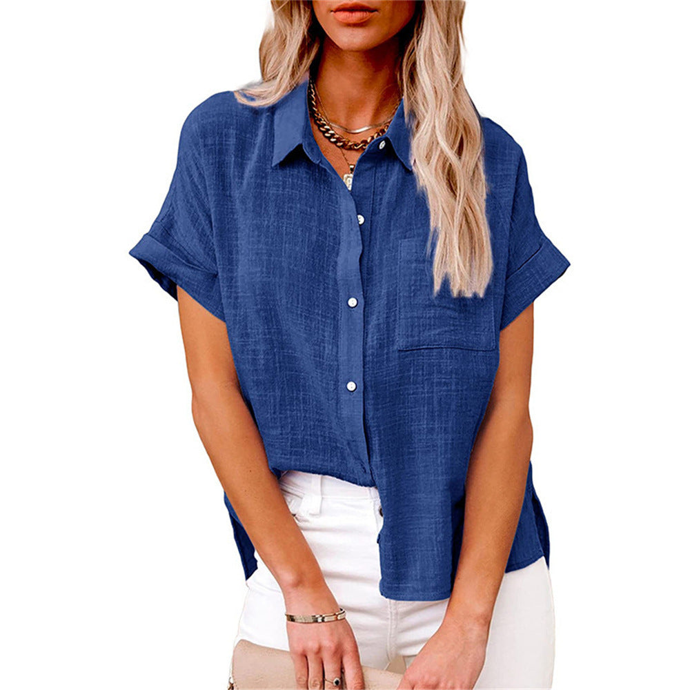 Da Donna Blusa Morbida con Chiusura Frontale Essenziale