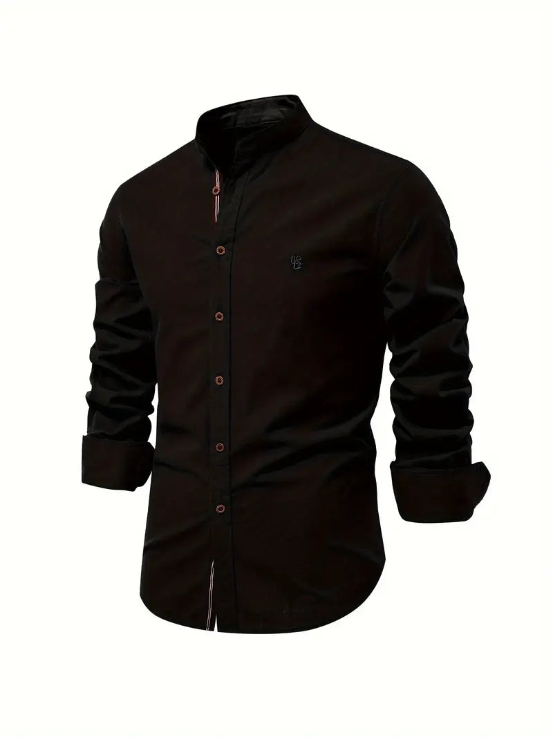 Da Uomo Camicia Collo Coreano Slim Fit Casual Moderna