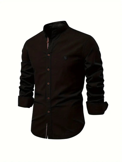 Da Uomo Camicia Collo Coreano Slim Fit Casual Moderna