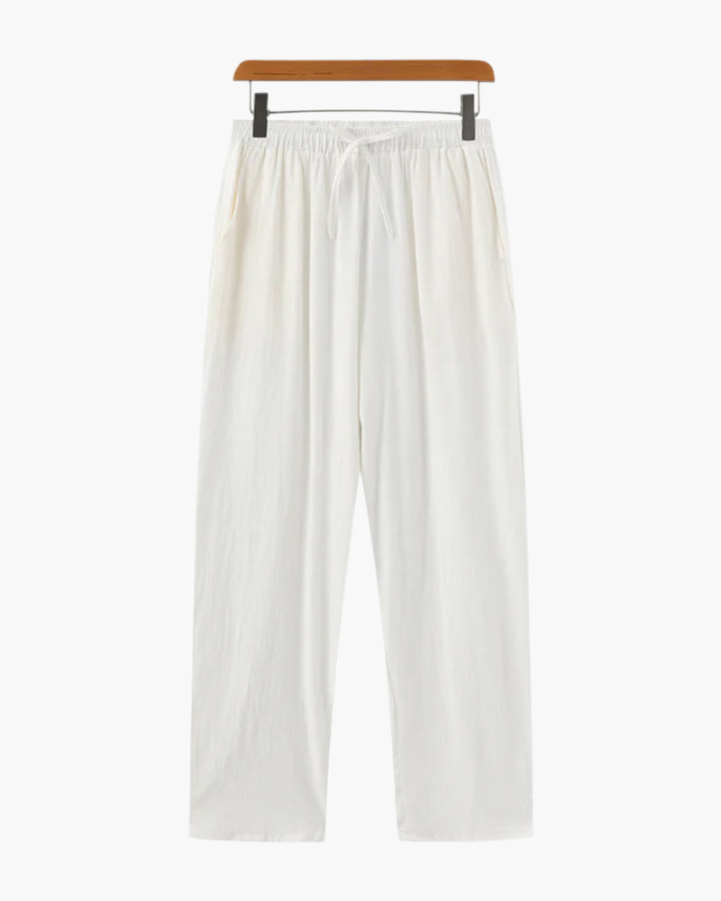 Da Uomo Pantaloni Relax con Coulisse e Gamba Dritta Morbida