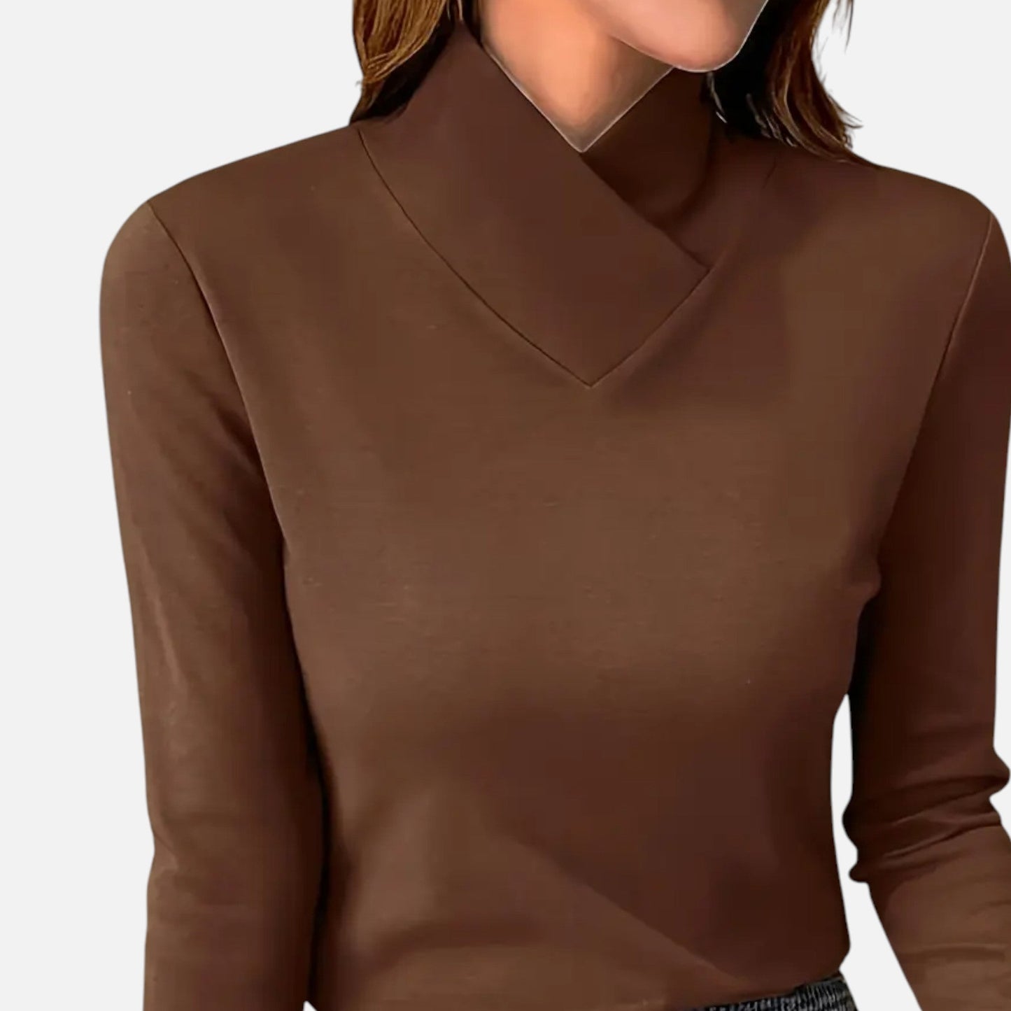 Da Donna Blusa Collo Incrociato Maniche Lunghe Elegante