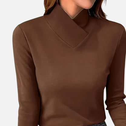 Da Donna Blusa Collo Incrociato Maniche Lunghe Elegante