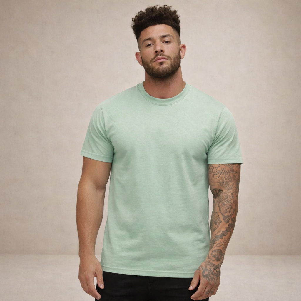 Da Uomo T-Shirt Slim Fit Girocollo Essenziale Relax Moderna